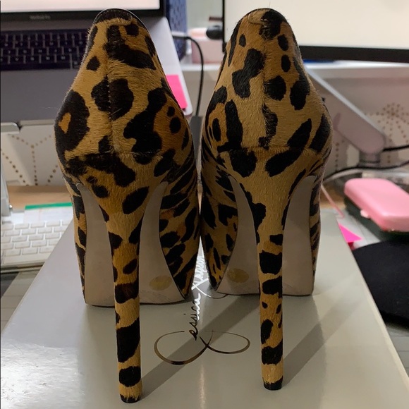 Jessica Simpson Lovie Leopard Platform Heels 8.5 - Picture 4 of 10